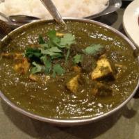 Palak Paneer · Cottage cheese cooked in spinach cream with a special blend of spices. Nut free, gluten free...