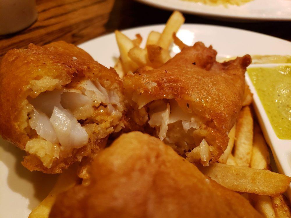 Homemade Fish and Chips · Cod fillet, deep fried London style served with french fries, homemade coleslaw and tartar sauce.