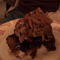 Short Rib · Smoked, sliced and roasted with BBQ, and mashed potato.
