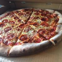 Classic Pepperoni Pizza · Pepperoni, shredded mozzarella and Parmesan.