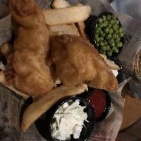 Fish and Chips · 1 piece of white Icelandic cod, fried golden brown and served with french fries.