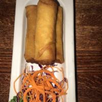 Spring Rolls · Taro, cabbage, cellophane noodles, dried mushrooms and celery.