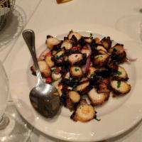Grilled Octopus · Served with roasted peppers, red onion, dill, and 12 years old balsamic.