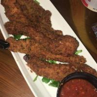 Pecan Crusted Chicken Breast Salad · Pecan-crusted sliced chicken breast with mixed greens, dried cranberry raisins, diced tomato...