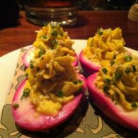Gruner's Famous Pickled Deviled Eggs · 