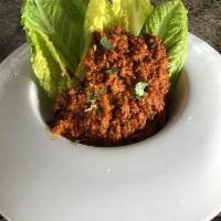 Chicken Lettuce Wrap · Spiced ground chicken with soy sauce served with lettuce
