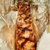 Grilled Salmon · Seasoned chargrilled blackened salmon. Gluten-free.