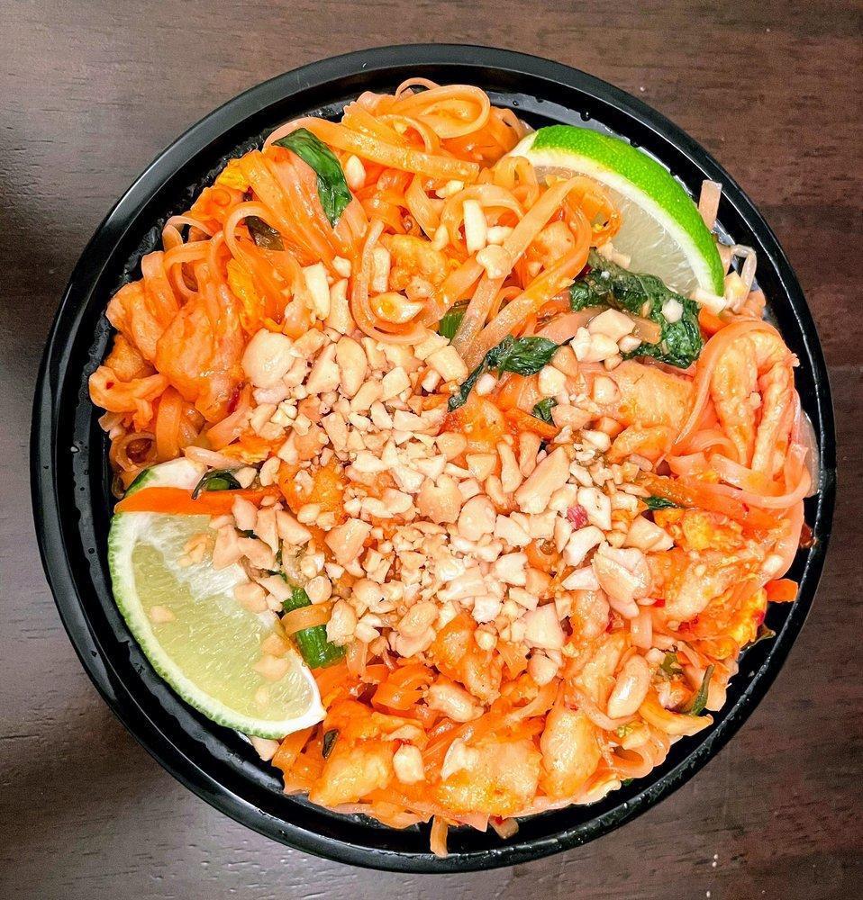 Pad Thai Noodle · Hot and spicy. Contains nuts.