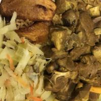 Curried Goat Combo · Goat Meat marinated in curry and other Caribbean spices.