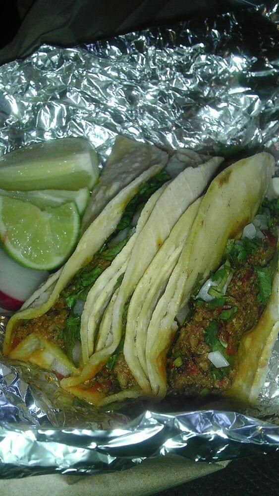 3 Chorizo Tacos · Spicy pork sausage. Soft shell tacos. They can be mixed, and topped with chopped onion and cilantro, limes, and radishes.