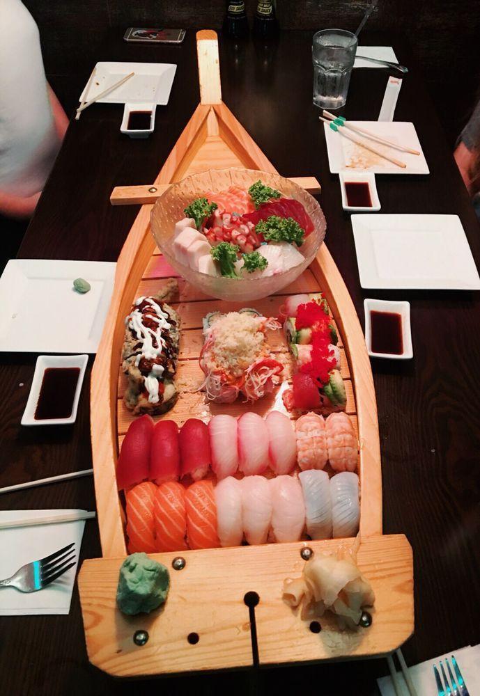For 3 Party Boat · 14 pieces sushi, 24 pieces sashimi and 3 roll.