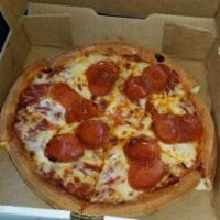 Gluten Free Pepperoni Pizza · Gluten Free Crust, Signature Sauce, Pepperoni, and Mozzarella Cheese
