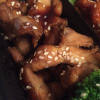Teriyaki Chicken · Chicken breast stirred fried with vegetables and teriyaki sauce and sesame seeds the top.
