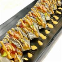 Ocean Roll · Tuna, salmon, white fish, snow crab, avocado, cream cheese, with eel sauce and spicy mayo.