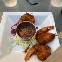 Coconut Shrimp · Shrimp rolled in coconut batter served with sweet chili dipping sauce