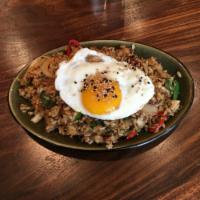 Baby Anchovy Fried Rice · Dried baby anchovies, onions, hot peppers, fried egg.