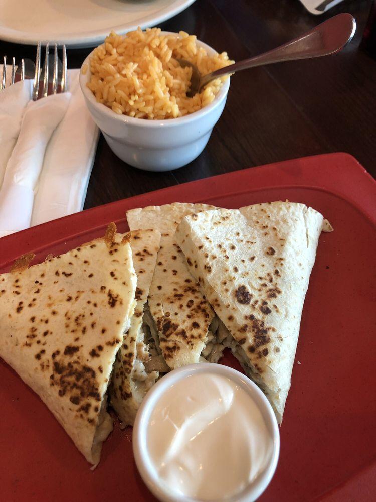 Quesadilla · Flour tortilla filled with cheese and choice of meat.