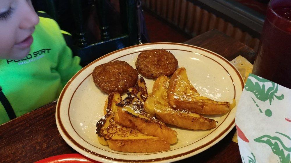 French Toast · 2 slices of Texas toast served with bacon or sausage and side order of fresh fruit.