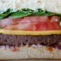 Club Burger · Bacon and American cheese on brioche seed bun.
