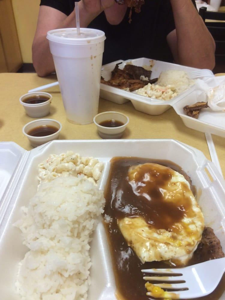 Loco Moco · Islander's style., 2 hamburger steaks served over rice covered with brown gravy and topped with fried eggs.
