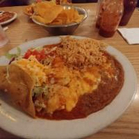 Beef Taco and Cheese Enchilada Lunch Special · 