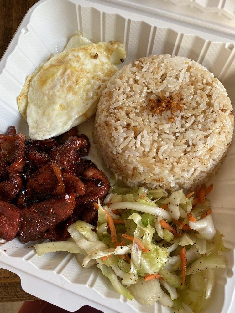 Tocilog · Sweet Pork marinated with special spices. Served with garlic fried rice with 2 eggs. Similar taste to bacon and ham combined.
