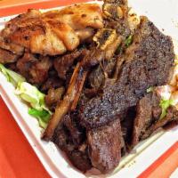 Hawaiian BBQ Mix · BBQ Chicken, BBQ Beef & Kalbi Short Ribs. A meat lover’s favorite!