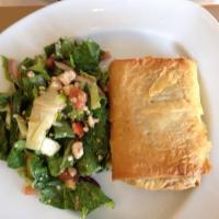 Spanakopita · Fresh spinach and feta baked in phyllo.