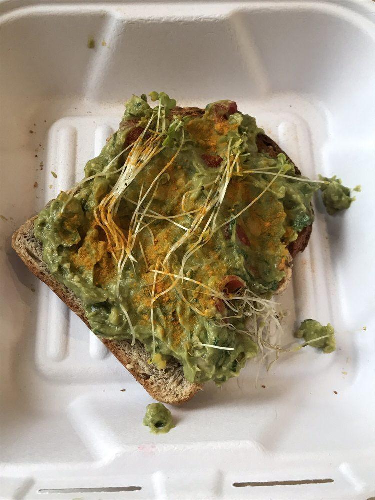 Avocado Toast · Local grain toast, house-made guac, turmeric, and microgreens.