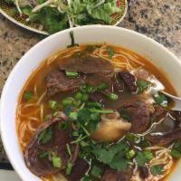 Bun Bo Hue Soup · Spicy beef noodle soup. Spicy.