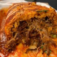 Carnitas Burrito · Slow cooked pork.