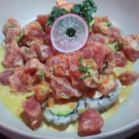 Rolls Royce Salad · Diced tuna, salmon, albacore, and tomato with house special sauce on mixed green salad.