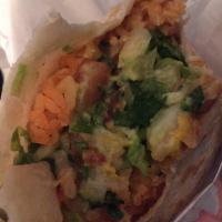 Veggie Burrito · Refried beans, rice, lettuce, pico de gallo, cheese, and guacamole. Vegetarian.