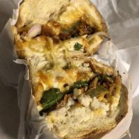 El Diablo Sandwich · Juicy chicken filet, melted jack and cheddar cheeses, crispy bacon, lettuce and homemade spi...