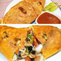 Calzone · Stuffed with mozzarella cheese. Served with 2 sides of marinara sauce.