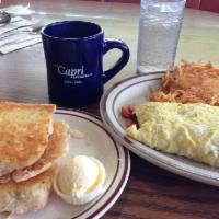 Corned Beef Hash and Cheese Omelet · 
