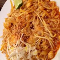 Pad Thai · Thin rice noodle with sweet & tangy sauce (tamarind) cooked with bean sprout, egg, green oni...