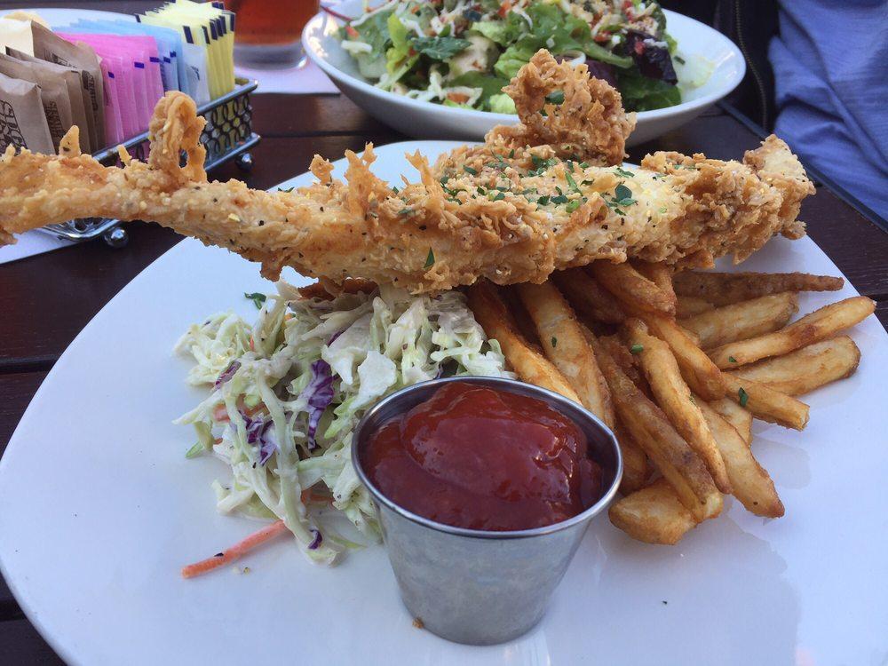 Fish and Chips · House made tartar sauce, coleslaw, beer-battered fries.