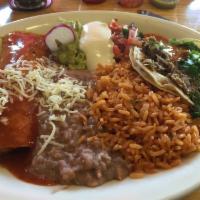 Shredded Beef Enchiladas Plate · 