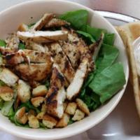 Caesar Salad · Served with romaine, croutons, Parmesan cheese and traditional Caesar dressing. Add grilled ...