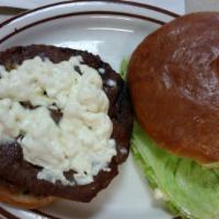 Gyro Burger · Comes with gyro meat, feta cheese and tzatziki sauce.