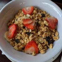 Breakfast Parfait · Granola, non fat yogurt and fresh seasonal fruit.