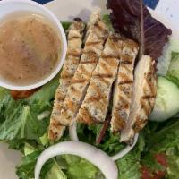Grilled Chicken · Grilled or blackened chicken breast served with choice of two sides.