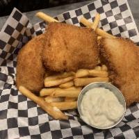 Fish and Chips · Simply the best in town. Alaskan cod coated with beer batter and panko bread crumbs then qui...