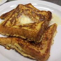 French Toast Breakfast · 2 French toast, 2 eggs, and 2 bacon or sausage.