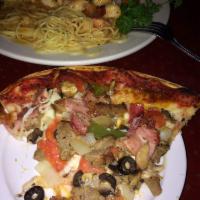 Toni's Special Pizza · Italian sausage, mushrooms, pepperoni, salami, green peppers, black olives, meatballs, onion...