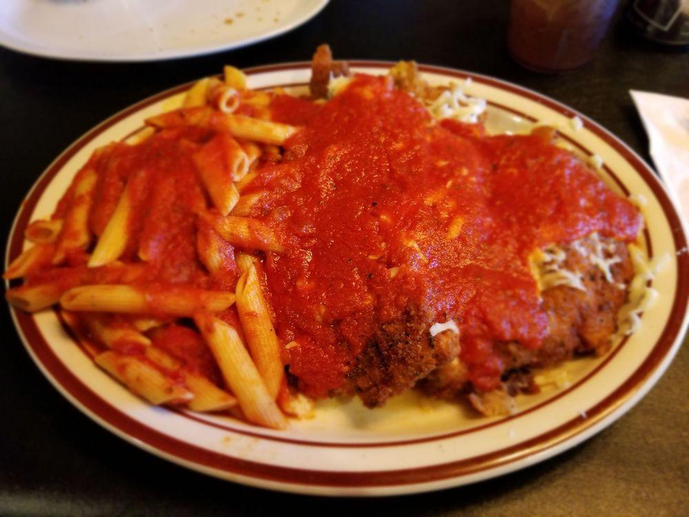 Family Style Meal Chicken Parm with Penne · 