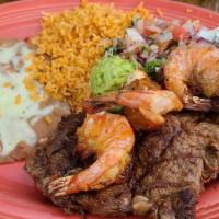 Carne Asada · Ribeye grilled steak done to your preference with pico de gallo and guacamole.