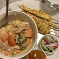 Panang Curry · Peanut lovers try this curry simmered in coconut milk with carrots, bell pepper, and basil. ...