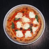 Margherita Pizza · San Marzano tomato sauce, mozzarella and grana Padano, with fresh basil.
